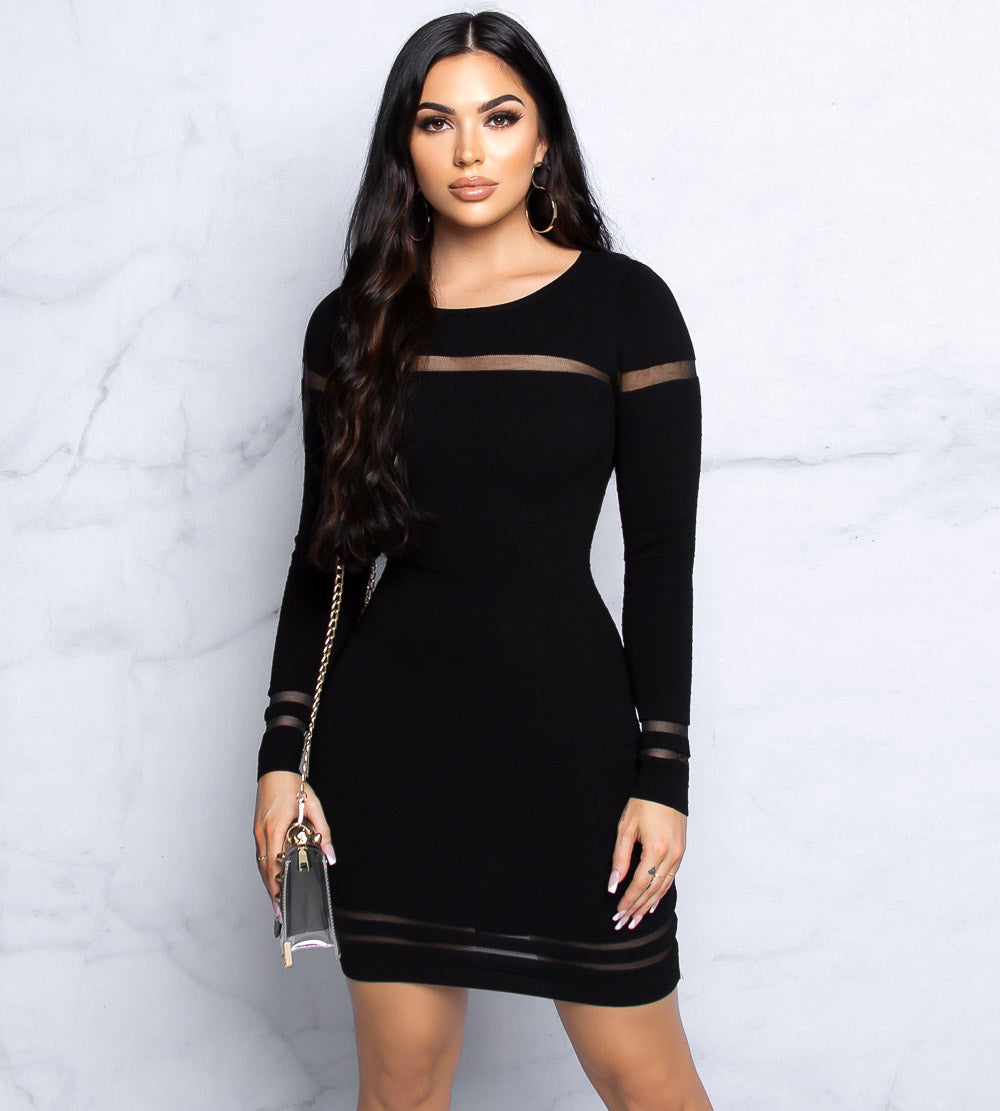 Mesh Behavior Knitted Dress