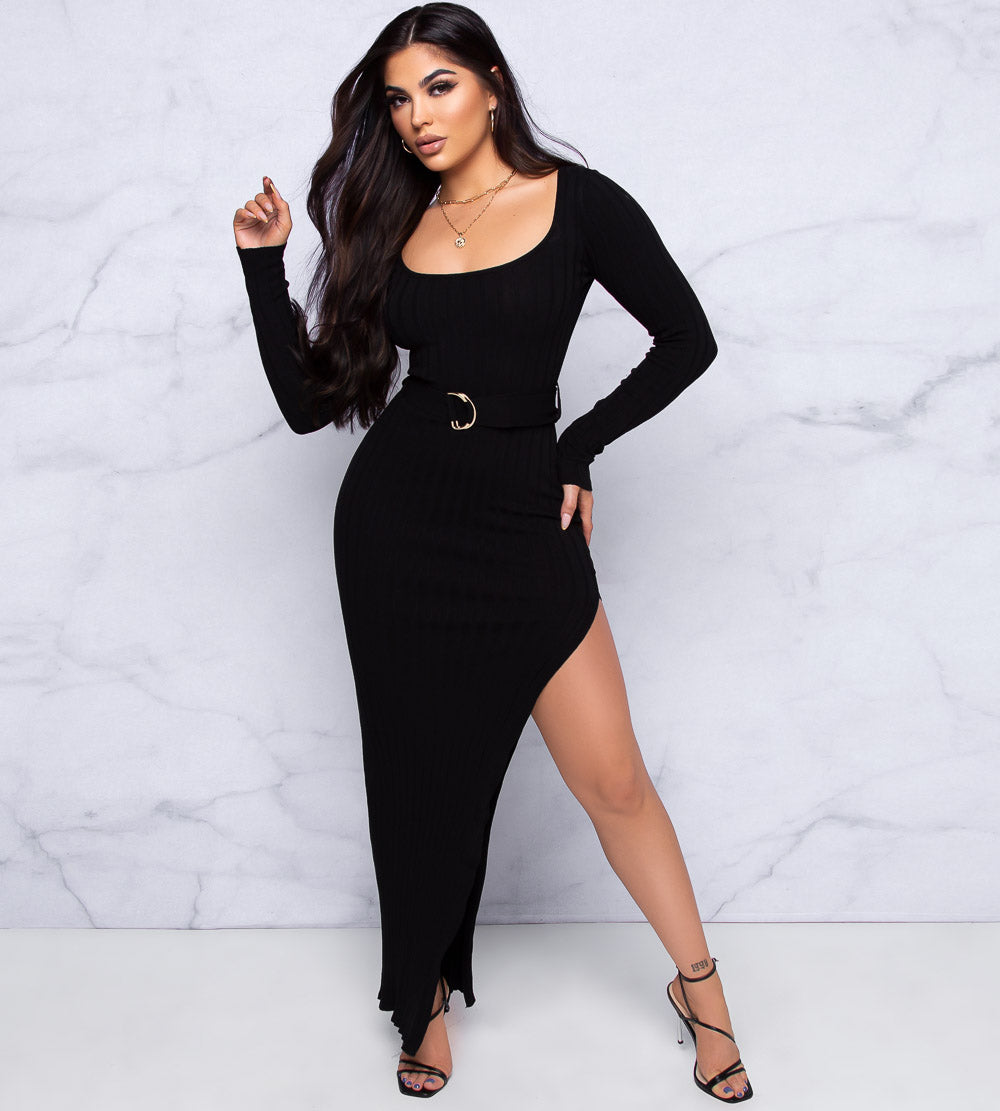 High Standards Ribbed Maxi Dress
