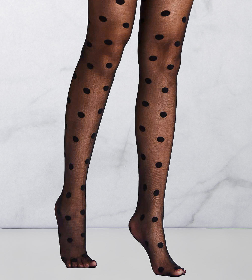 Spotlight On You Polka Dot Mesh Tights