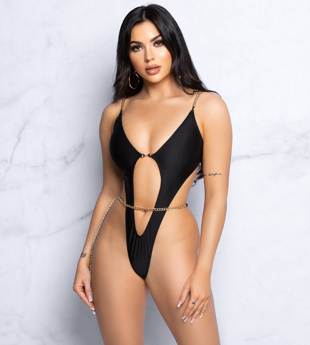 Noir Summer Chain Swimsuit